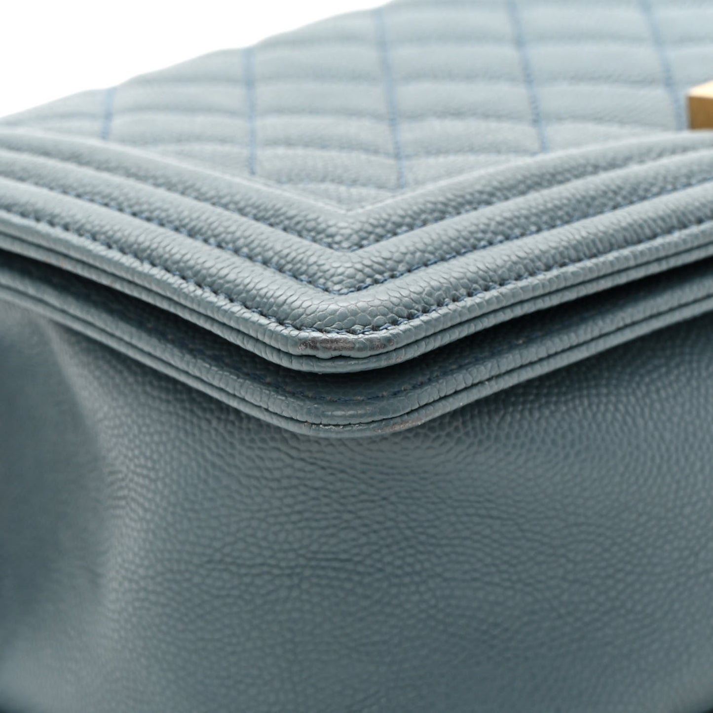 Caviar Quilted Medium Boy Flap Blue