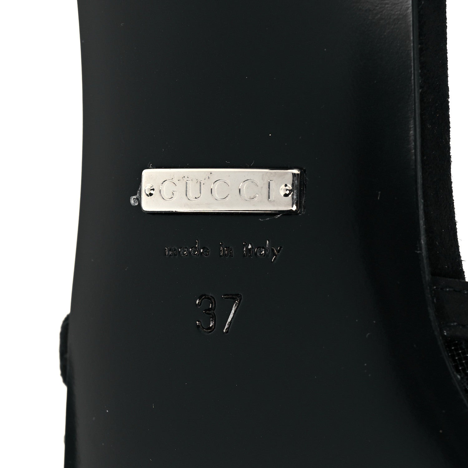 Gucci Tela Retino Kid Scamosciato Crystal GG Monogram Square G 35mm Slingback Pumps 37 Black 6 of 9