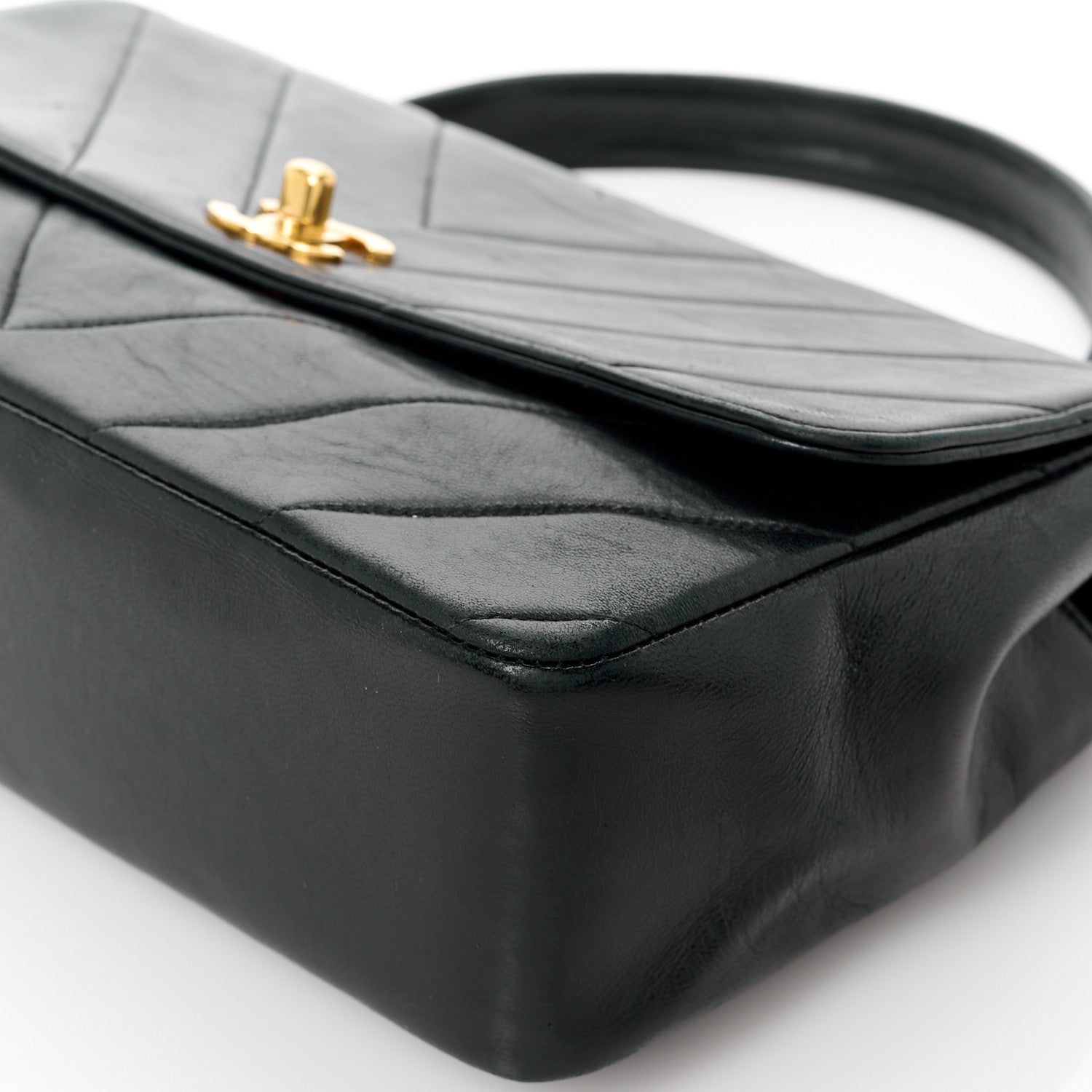 Chanel Lambskin Chevron Quilted Mini Kelly Flap Black 15 of 16