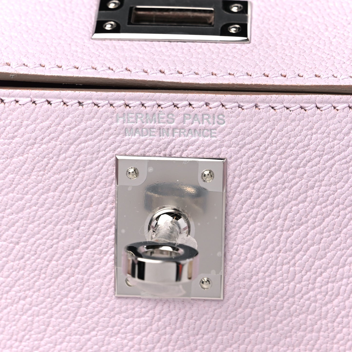 Chevre Mysore Mini Kelly Sellier 20 Mauve Pale Gold White