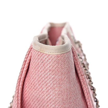 Chanel Woven Straw Raffia Small Deauville Tote Pink 15 of 17