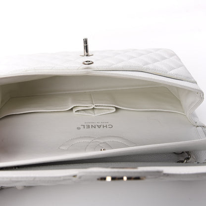 Chanel Caviar Quilted Medium Double Flap White 5 of 17