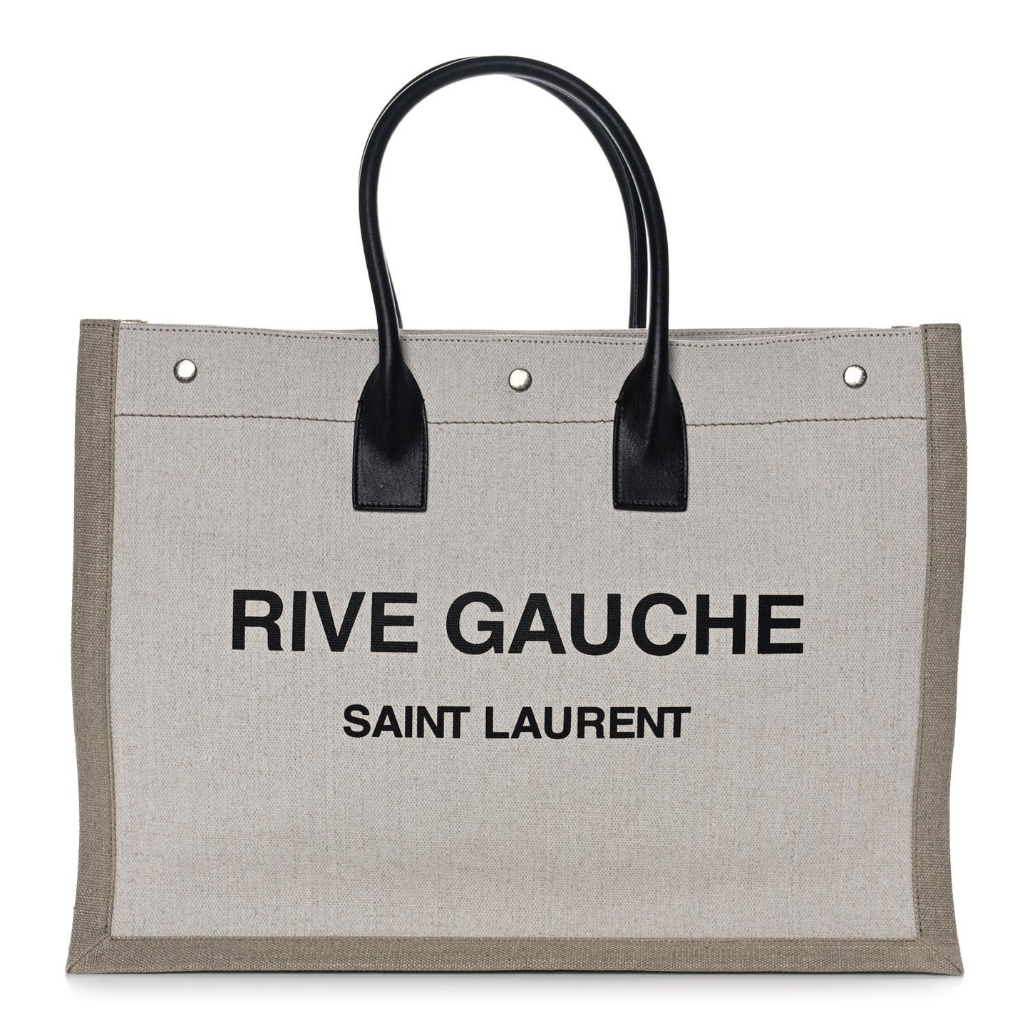 Linen Calfskin Rive Gauche Tote Optic White