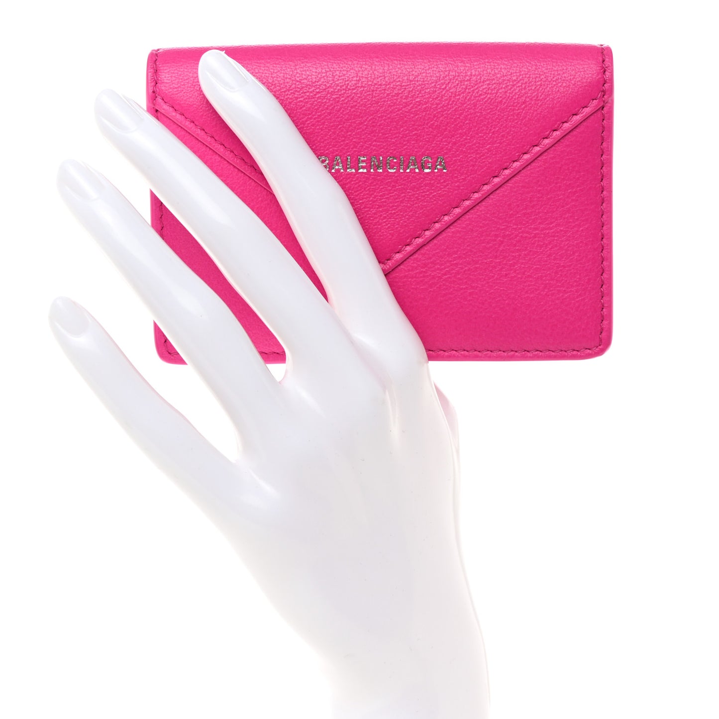 Smooth Calfskin Papier Flap Card Holder Rose Magenta