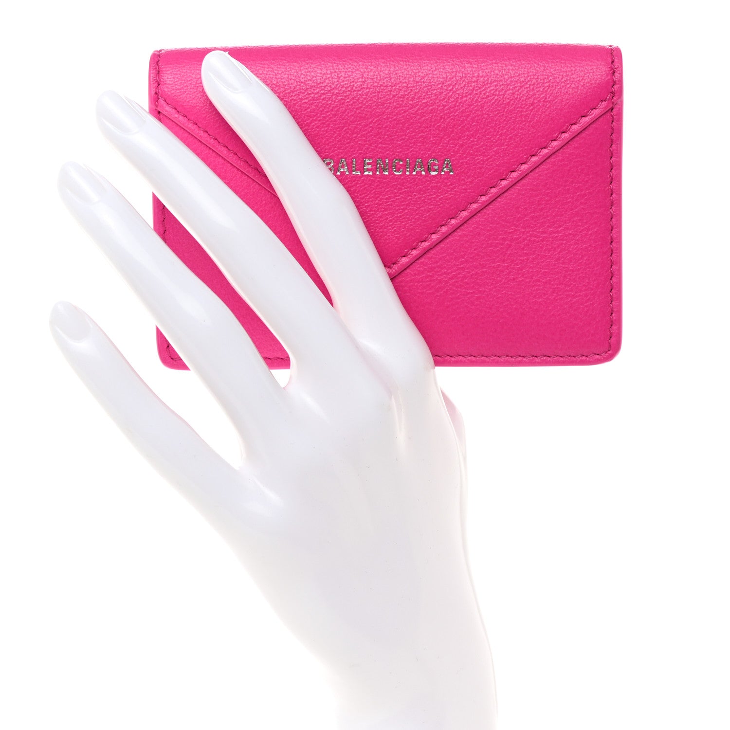 Balenciaga Smooth Calfskin Papier Flap Card Holder Rose Magenta 2 of 6