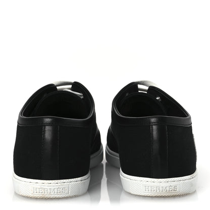 Hermes Canvas Embroidered Innocent Sneakers 38 Black 6 of 12