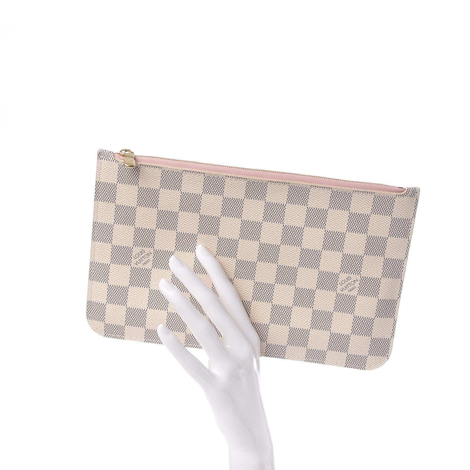 Louis Vuitton Damier Azur Neverfull MM GM Pochette Rose Ballerine 2 of 8