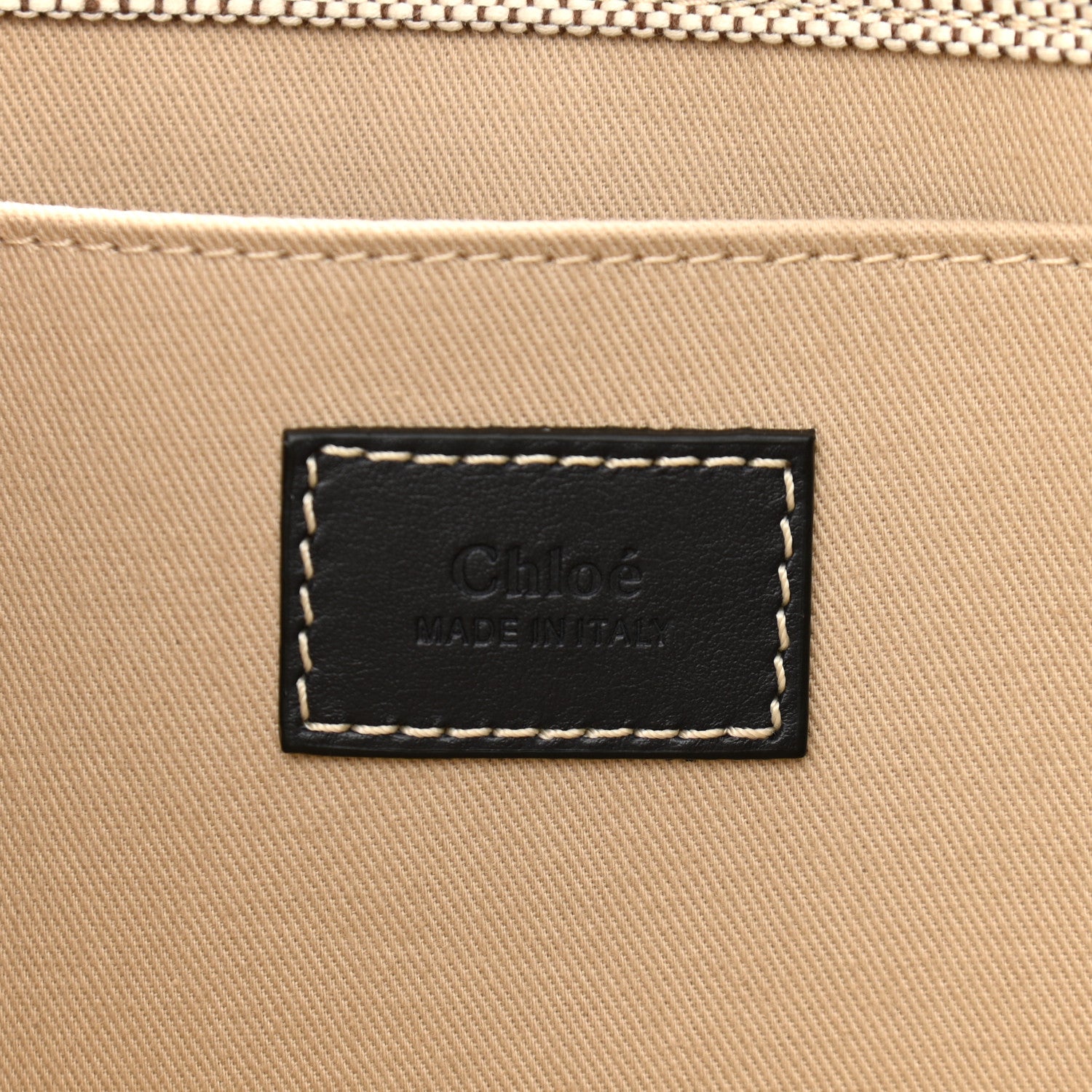 Chloe Cotton Calfskin Large Woody Ribbon Tote Black Blue 5 of 12