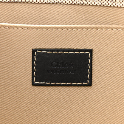 Chloe Cotton Calfskin Large Woody Ribbon Tote Black Blue 5 of 12