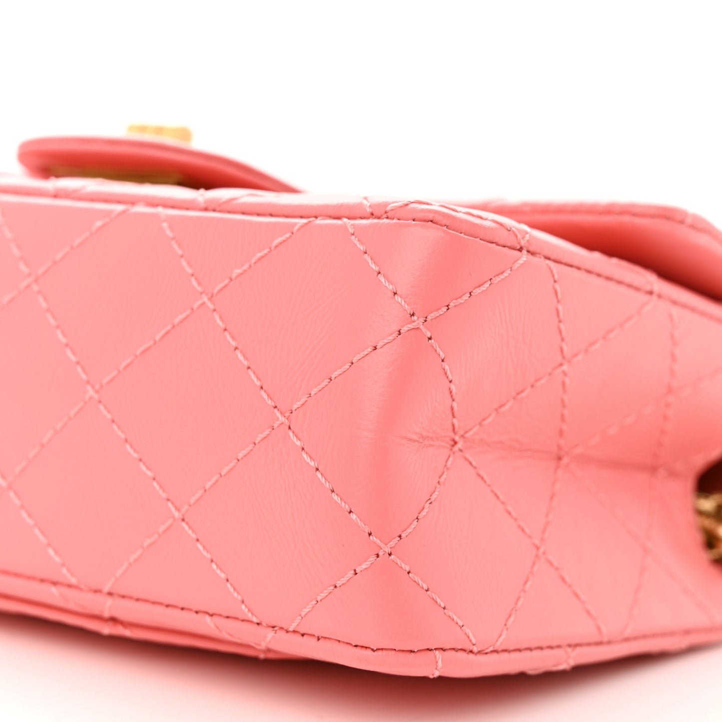 Aged Calfskin Quilted 2.55 Reissue Mini Flap Coral