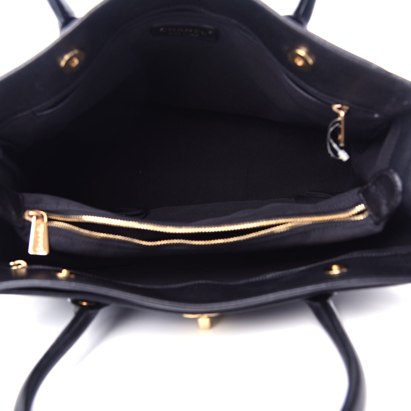 Calfskin Cerf Executive Shopper Tote Black