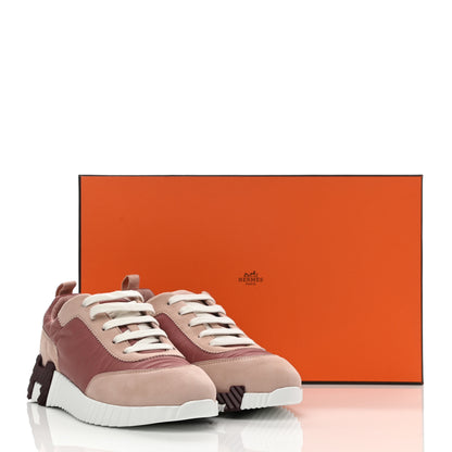 Hermes Parachute Fabric Suede Goatskin Bouncing Sneakers 37 Rose Rose Opaline 8 of 8