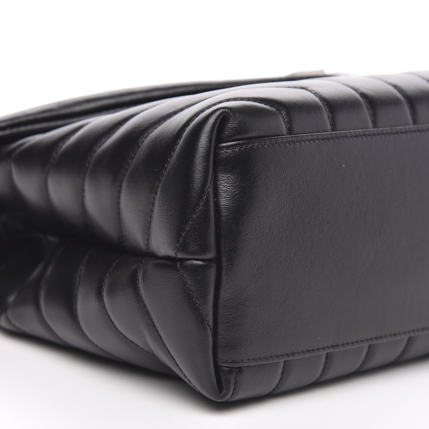 Calfskin Y Quilted Monogram Medium Loulou Chain Satchel Black