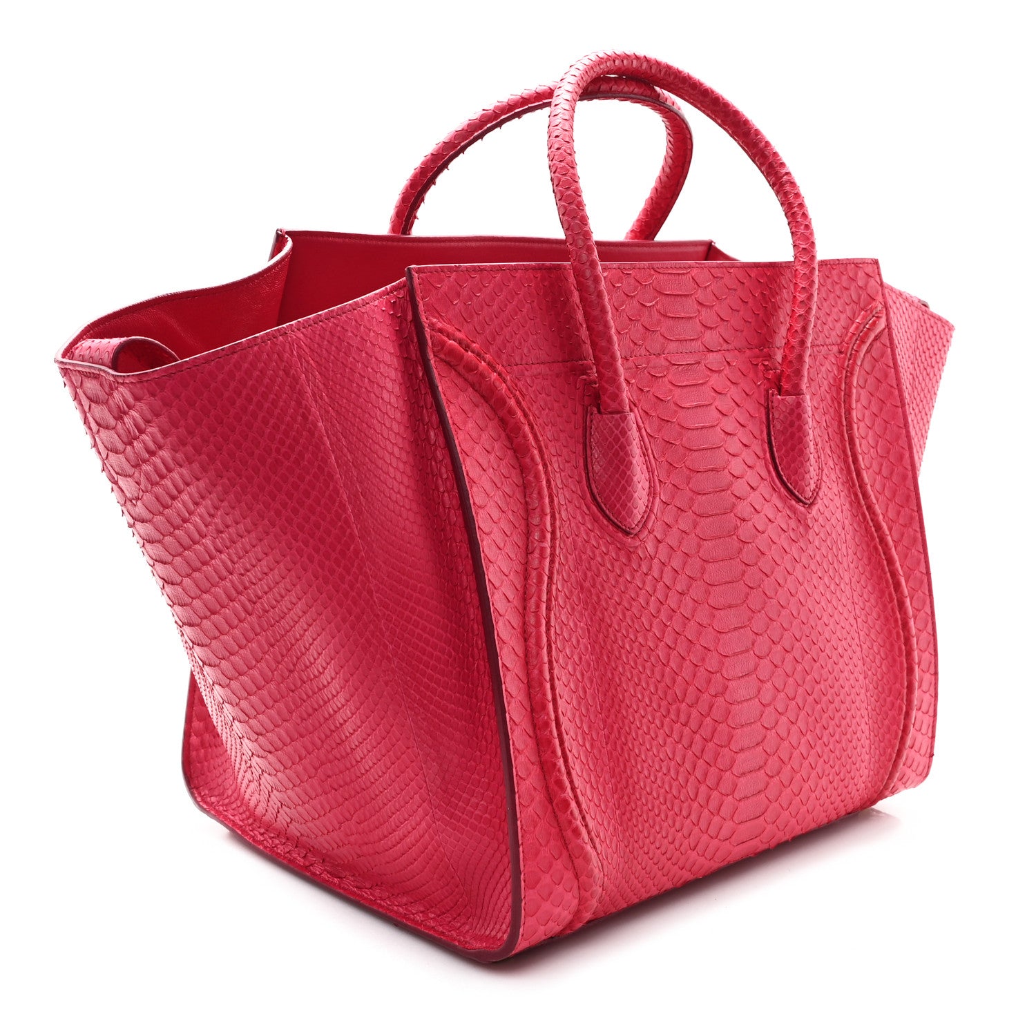 Celine Snakeskin Medium Phantom Luggage Fushia 3 of 11