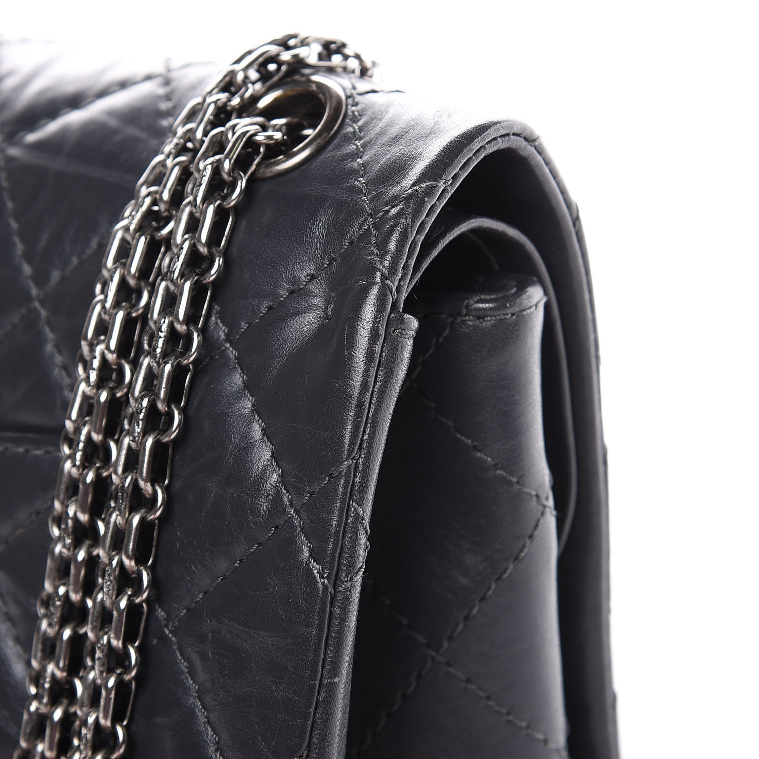 Chanel Aged Calfskin Quilted 2.55 Reissue 226 Flap Grey 12 of 14