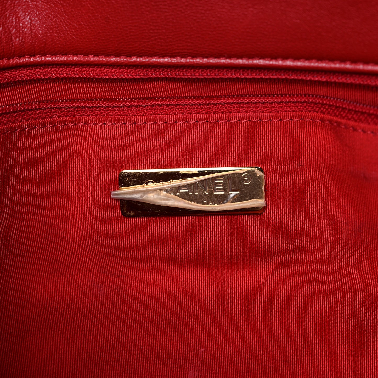Goatskin Quilted Maxi Chanel 19 Flap Red