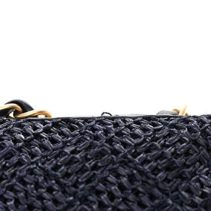 Chanel Woven Nylon Medium Single Flap Blue 15 of 16