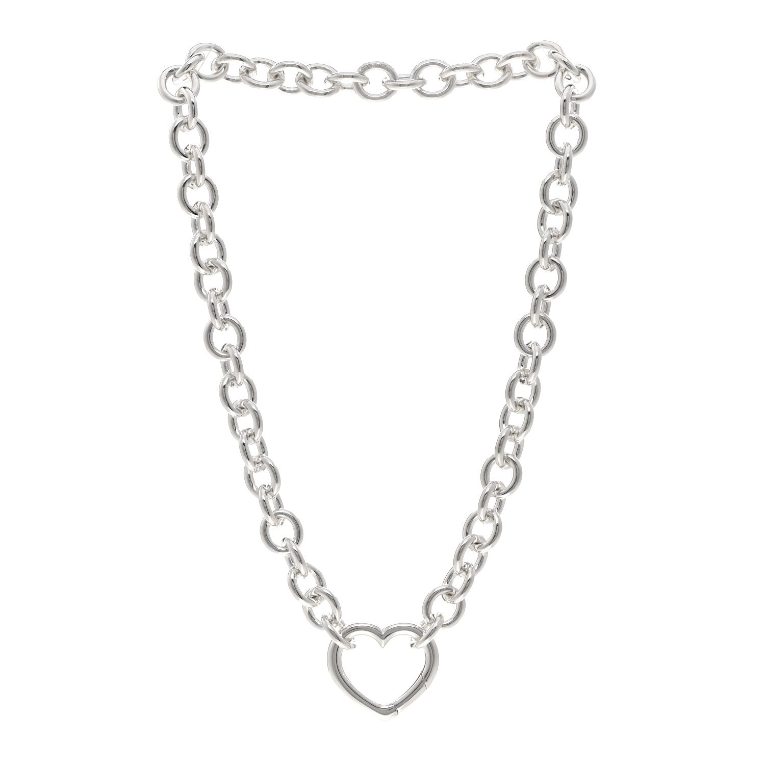 Tiffany Sterling Silver Heart Clasp Choker Necklace 3 of 4