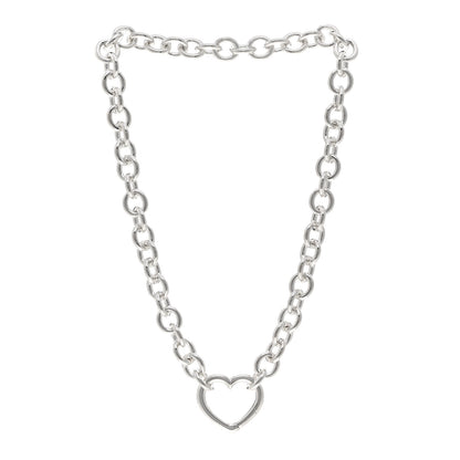 Tiffany Sterling Silver Heart Clasp Choker Necklace 3 of 4