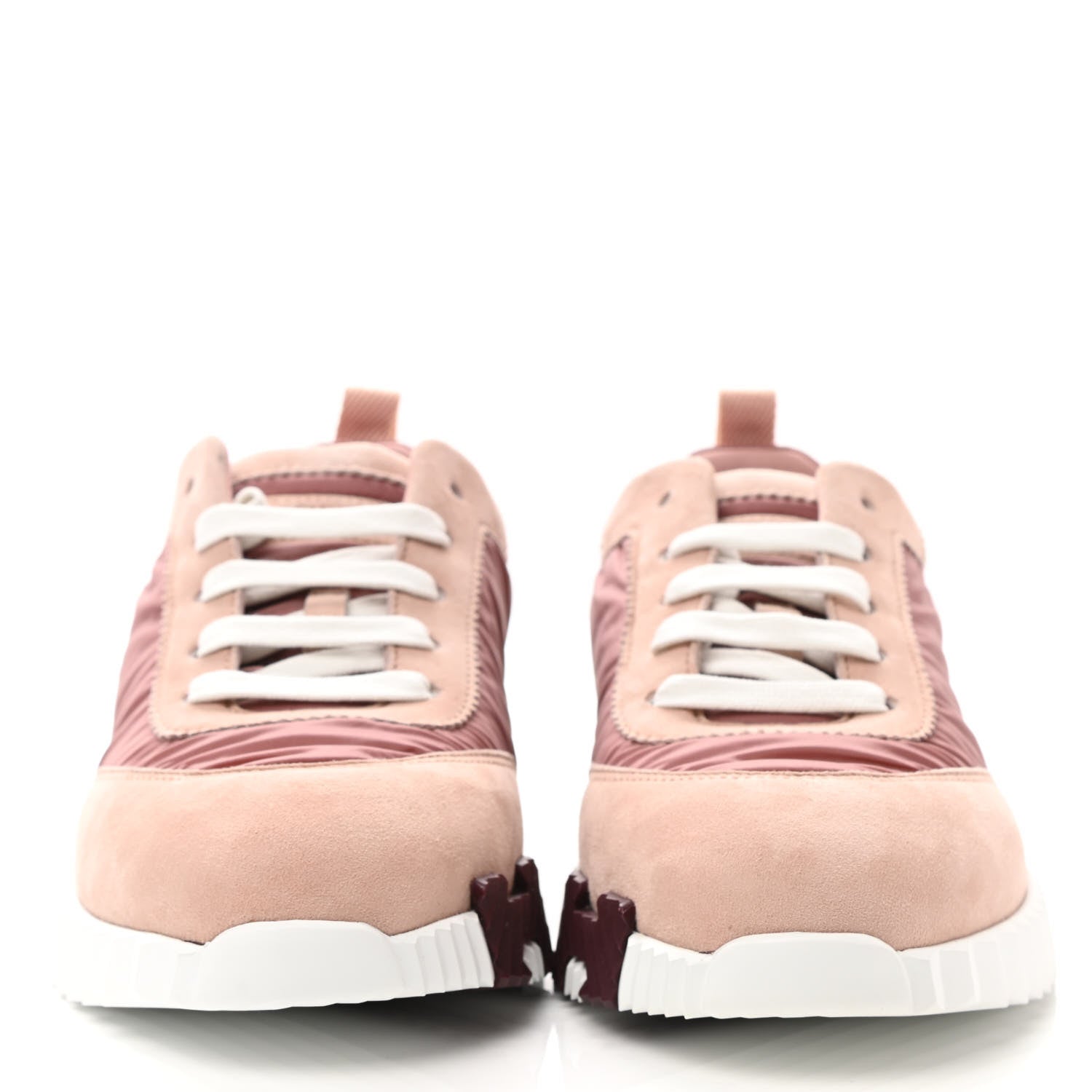 Hermes Parachute Fabric Suede Goatskin Bouncing Sneakers 36.5 Rose Rose Opaline 2 of 8