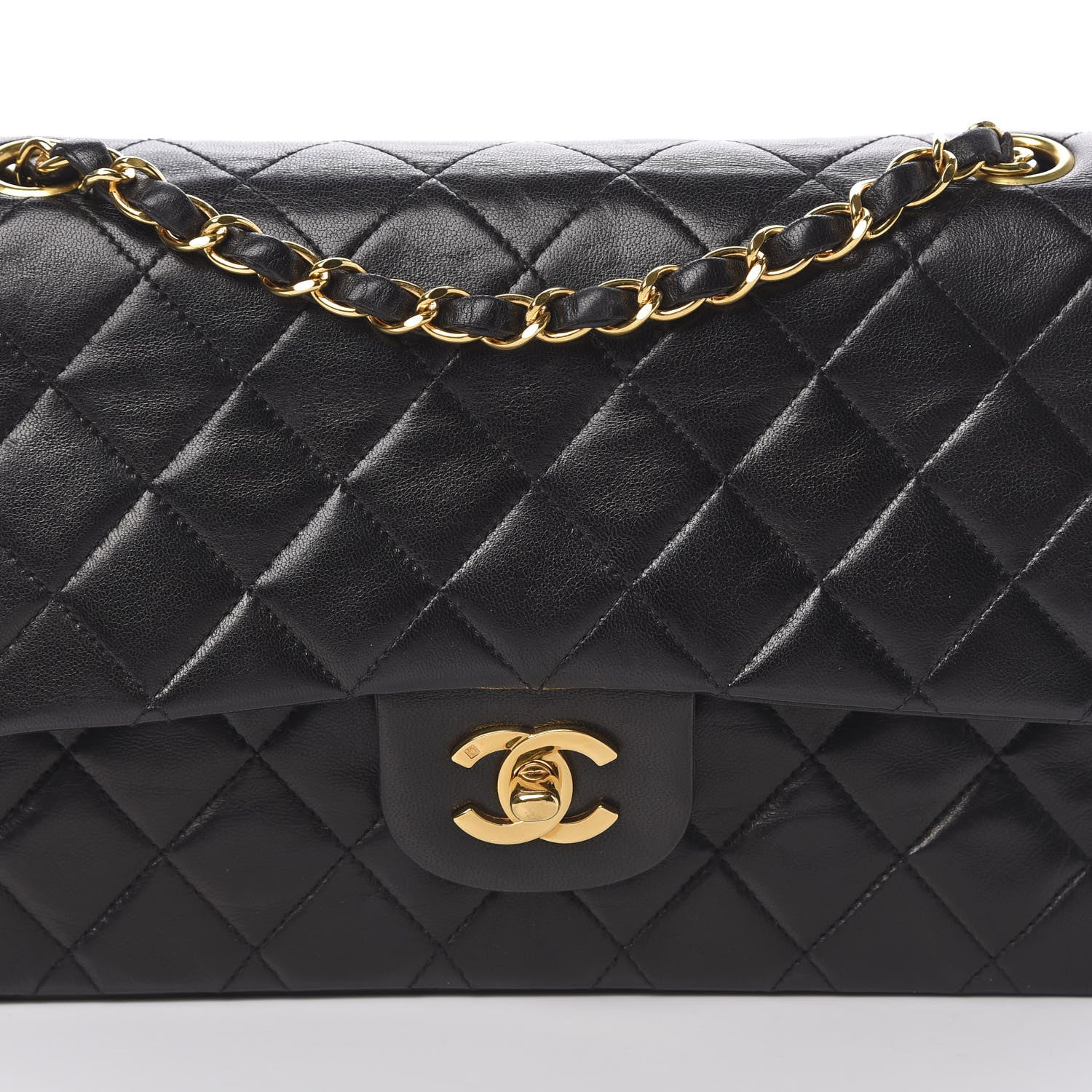 Chanel Lambskin Quilted Medium Double Flap Black 9 of 17