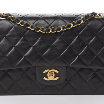 Chanel Lambskin Quilted Medium Double Flap Black 9 of 17