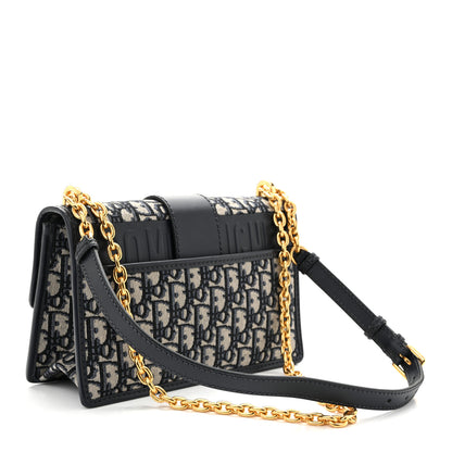 Christian Dior Oblique 30 Montaigne Chain Flap Bag Blue 3 of 10