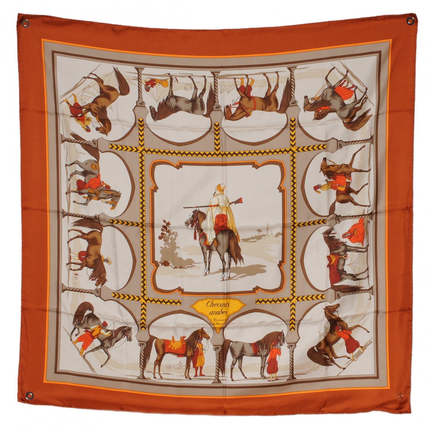Hermes Silk Chevaux Arabes Scarf 90 2 of 6