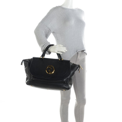 Gucci Pebbled Calfskin Medium 1973 Top Handle Satchel Black 2 of 7