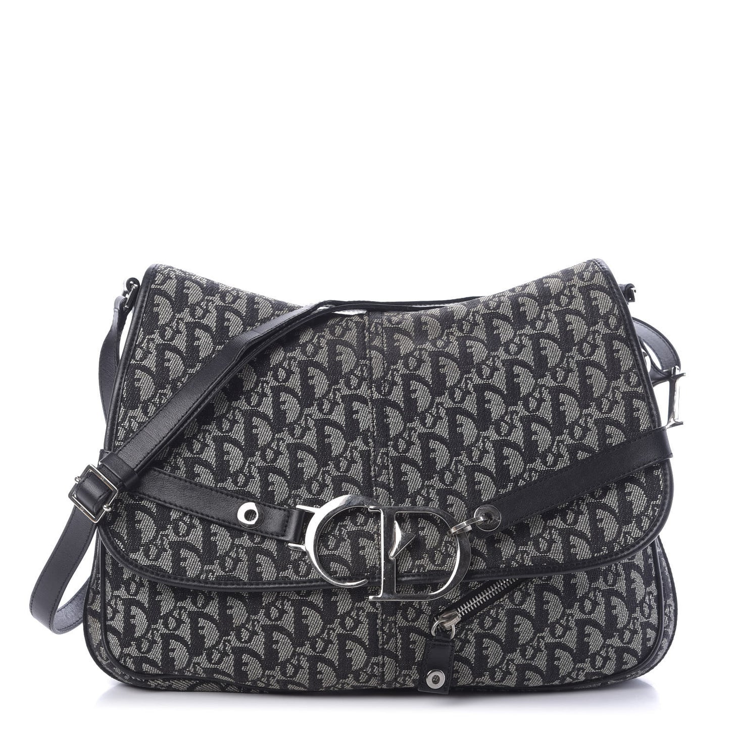 Monogram Flap Messenger Navy Blue