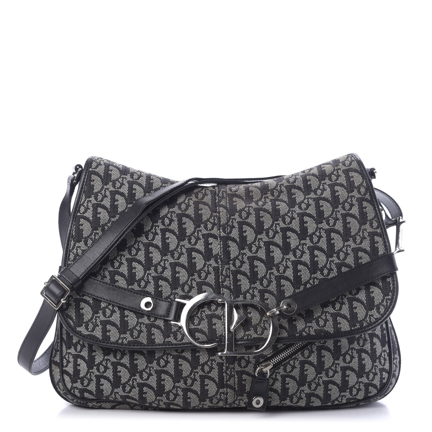 Christian Dior Monogram Flap Messenger Navy Blue 1 of 12
