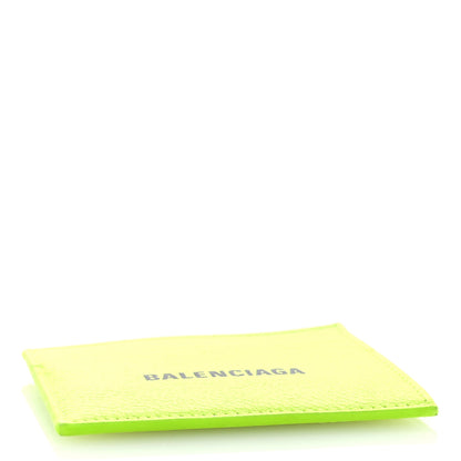 Balenciaga Grained Calfskin Logo Cash Card Holder Fluo Yellow Black 4 of 8
