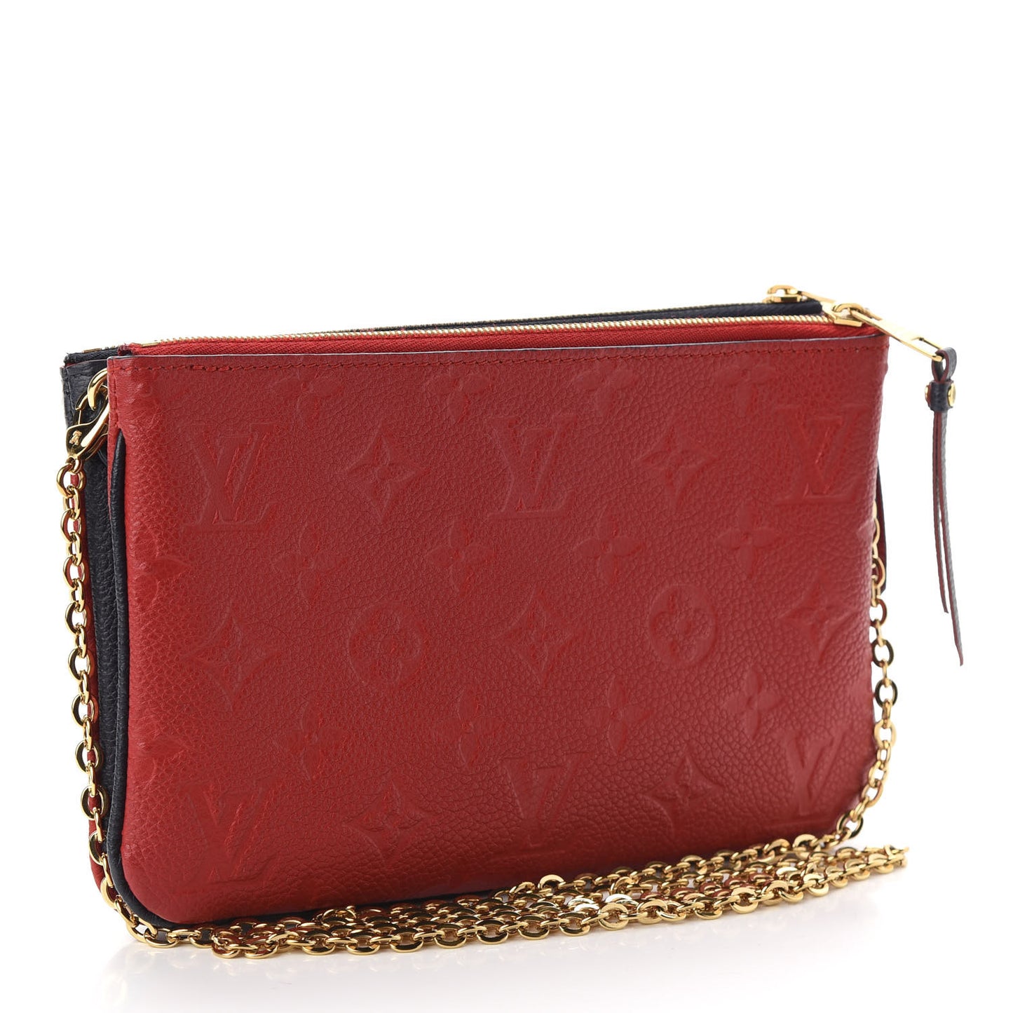 Empreinte Double Zip Pochette Marine Rouge
