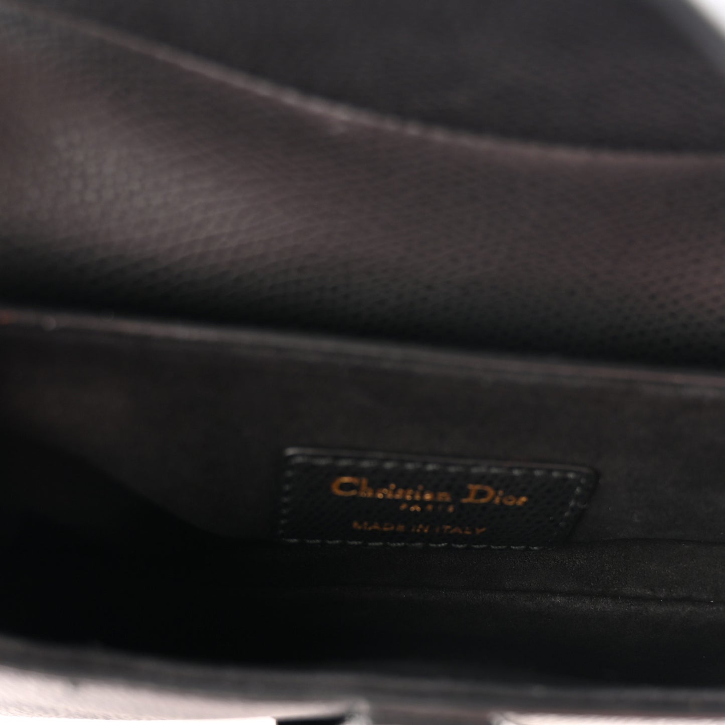 Grained Calfskin Mini Saddle Bag Black