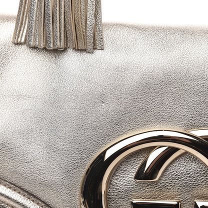 Gucci Metallic Calfskin Medium Britt Tassel Shoulder Bag Platinum 10 of 10