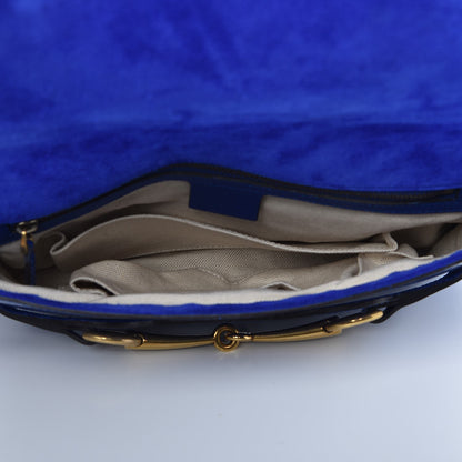 Gucci Patent Large Bright Bit Shoulder Bag Deep Zaffiro 6 of 8