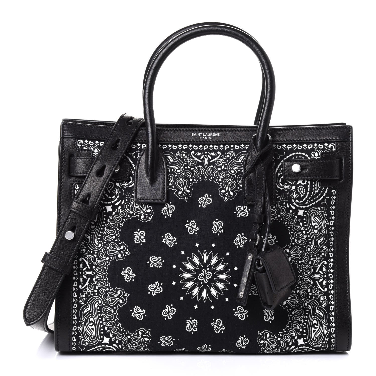 Saint Laurent Calfskin Cotton Bandana Baby Sac De Jour Black 1 of 4