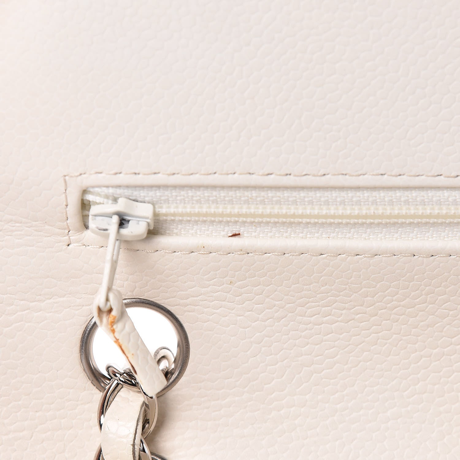 Chanel Caviar Quilted Medium Double Flap White 23 of 29