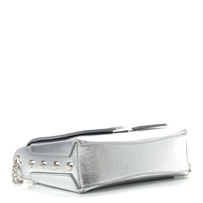 Jimmy Choo Metallic Calfskin Lockett Petite Shoulder Bag Silver 4 of 10