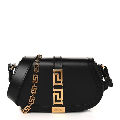 Versace Calfskin Medium Greca Goddess Shoulder Bag Black 1 of 6