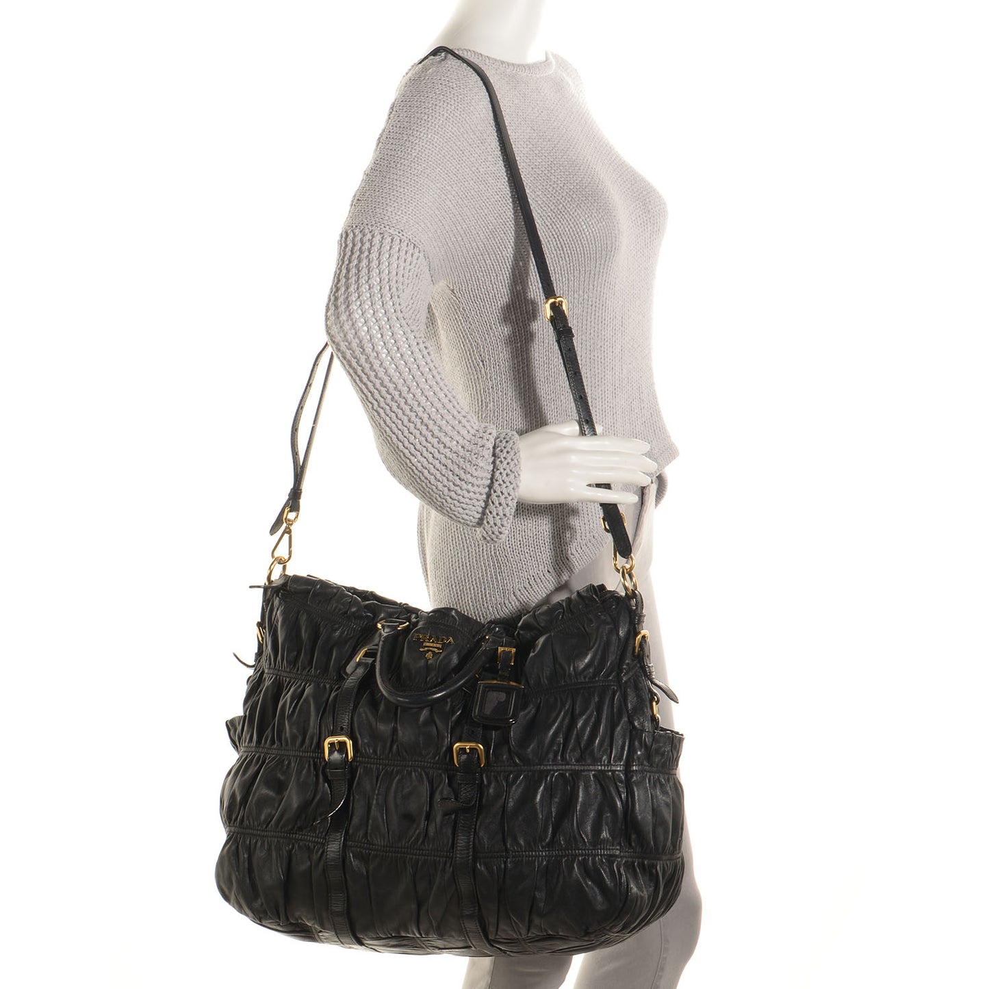 Nappa Gaufre Tote Nero Black