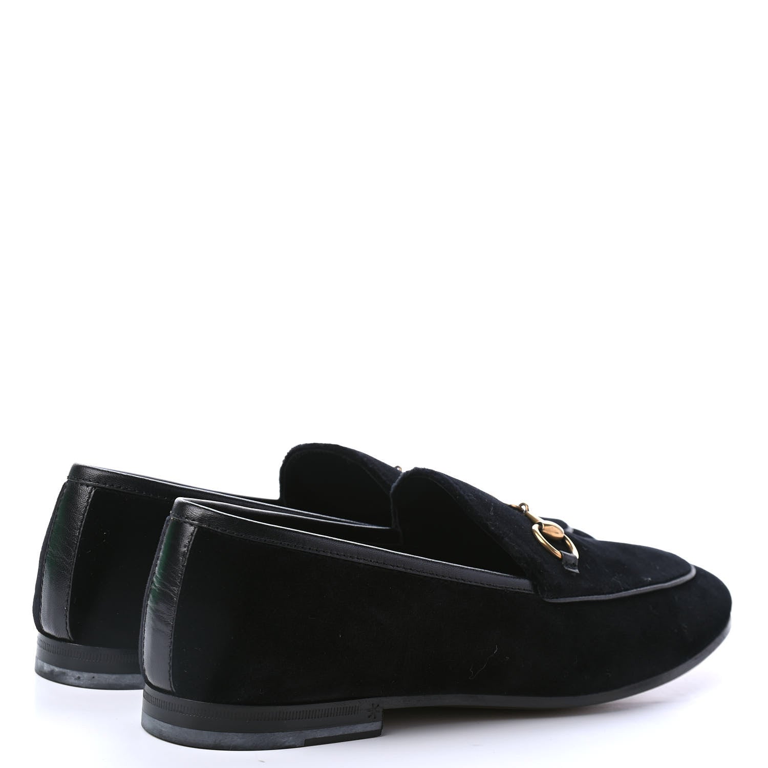 Gucci Velvet Horsebit Womens Jordaan Loafers 37 Black 3 of 4