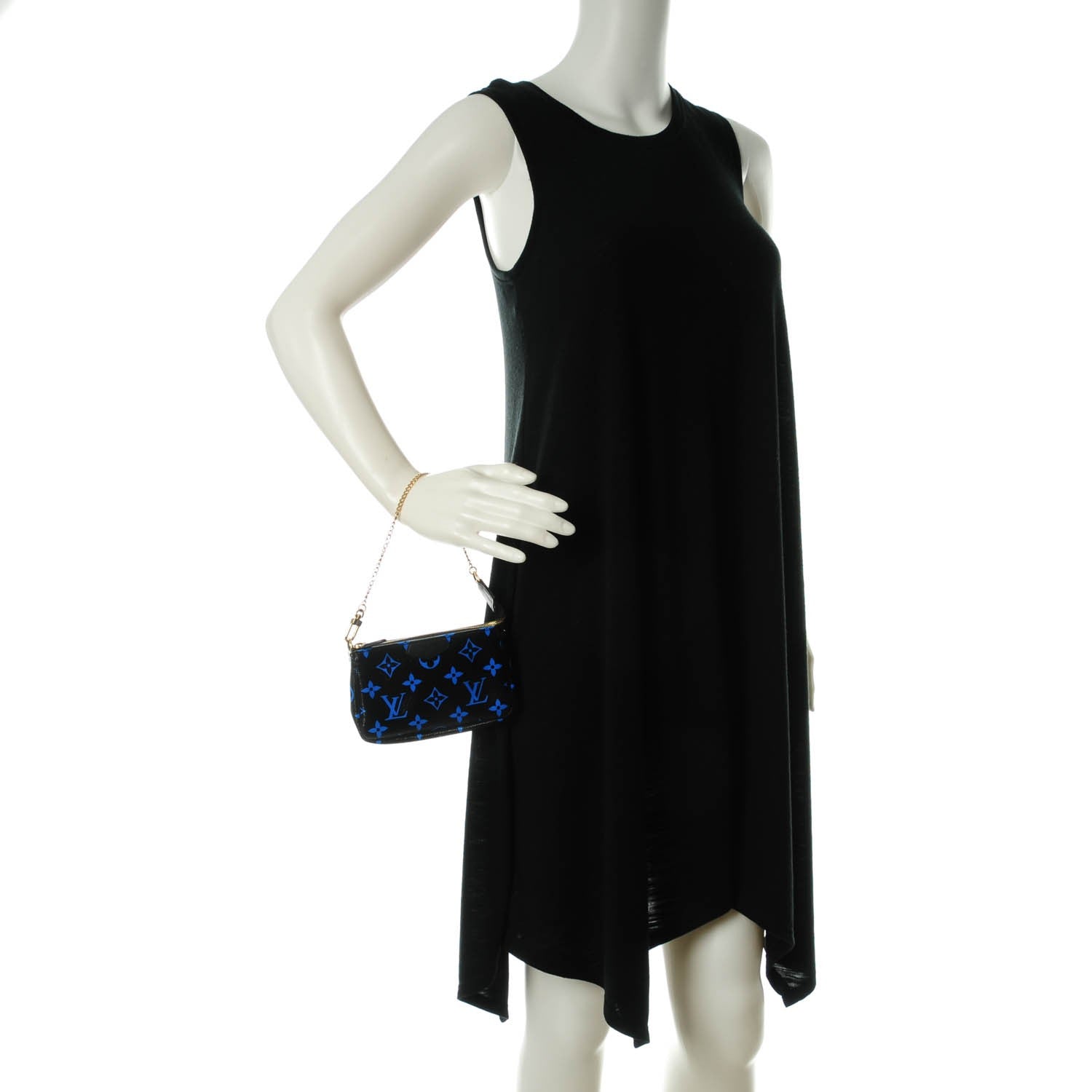 Louis Vuitton Colored Monogram Mini Pochette Accessories Blue Black 2 of 7