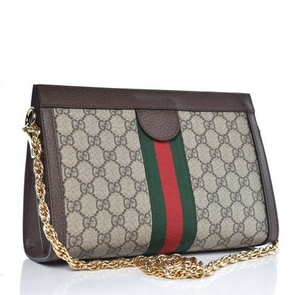 Gucci GG Supreme Monogram Web Small Ophidia Chain Shoulder Bag Brown 3 of 7