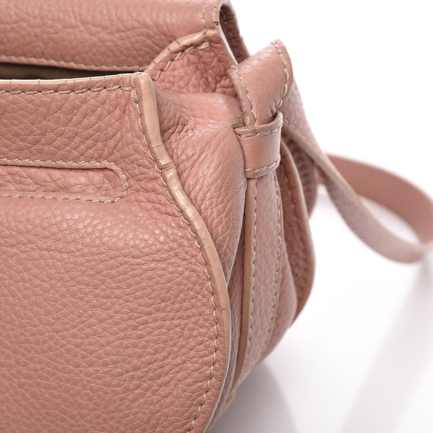 Grained Calfskin Small Marcie Saddle Bag Anemone Pink