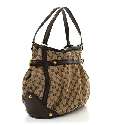 Gucci Monogram Medium Jockey Tote Dark Brown 3 of 14