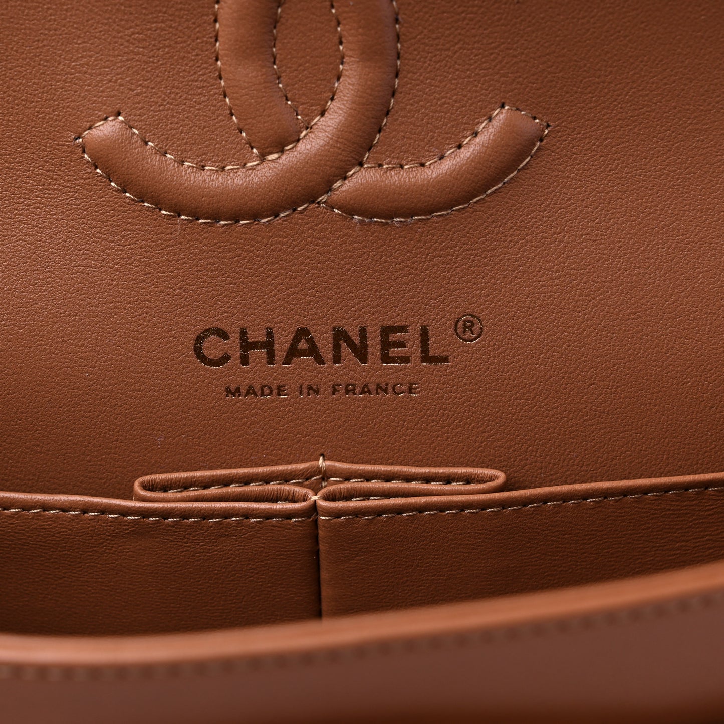 Lambskin Quilted Small Double Flap Brown