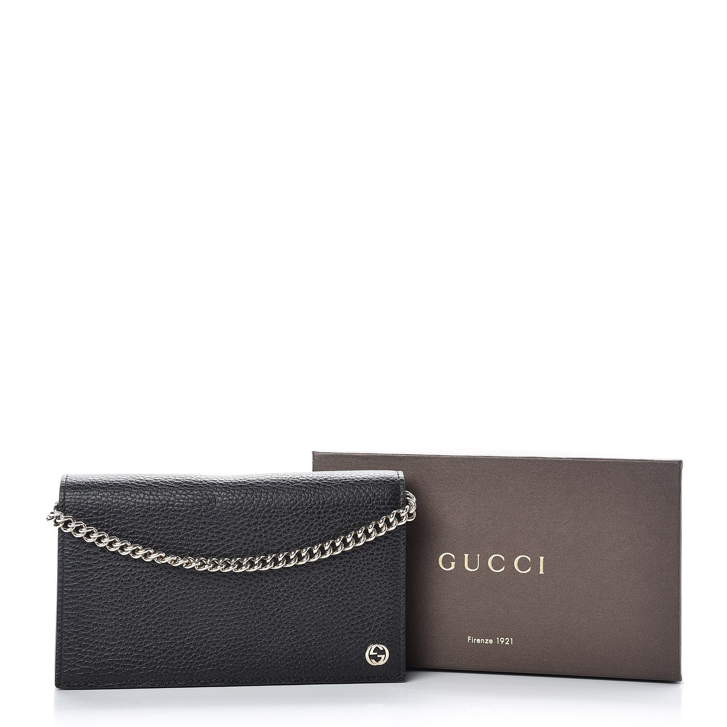 Gucci Dollar Calfskin Medium Betty Chain Wallet Black 10 of 10