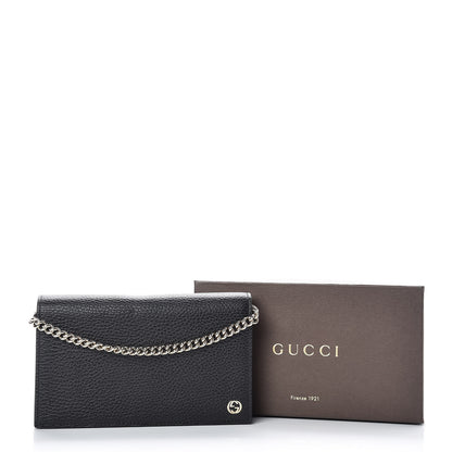 Gucci Dollar Calfskin Medium Betty Chain Wallet Black 10 of 10