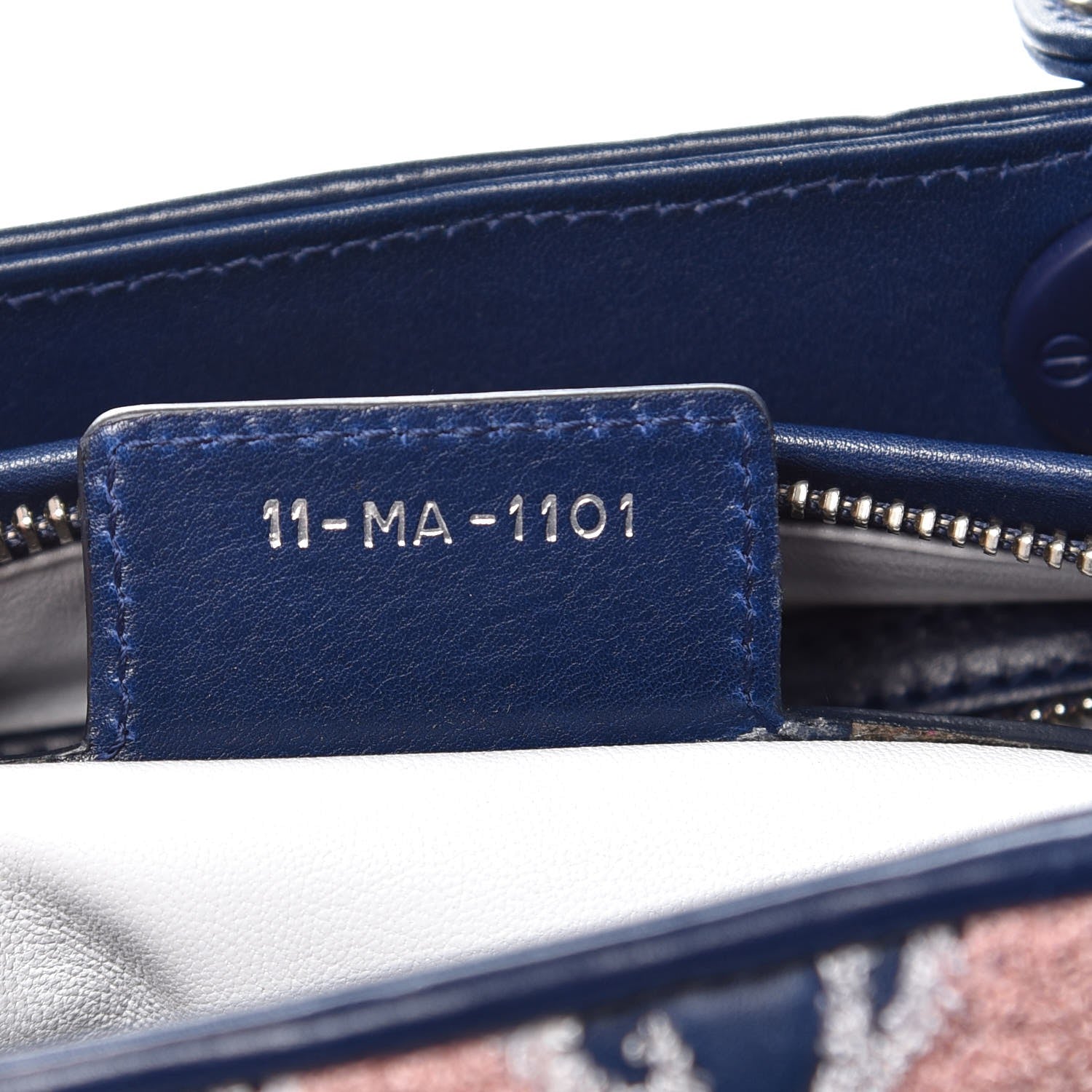 Christian Dior Lambskin Cannage Embroidered Medium Lady Dior Saphir Multicolor 7 of 7